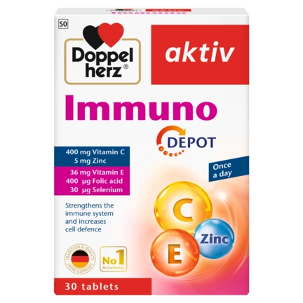 Illustration of the product packaging Doppelherz aktiv Immuno front view